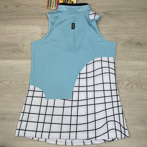 Jamie Sadock Golf Tank Top Size XS Blue 1/4 Zip Abstract Print - Picture 2 of 3